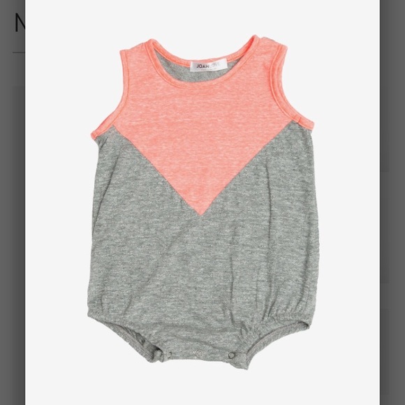 !! NWT Joah Love Coral and Gray Bodysuit Romper - Picture 3 of 3